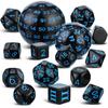 Civaner 15-Piece Polyhedral Dice Set, D3-D100 Spherical RPG Dice Set, Opaque Black, for Role-Playing Tabletop Games and Party Supplies, 100 Sides (Bla