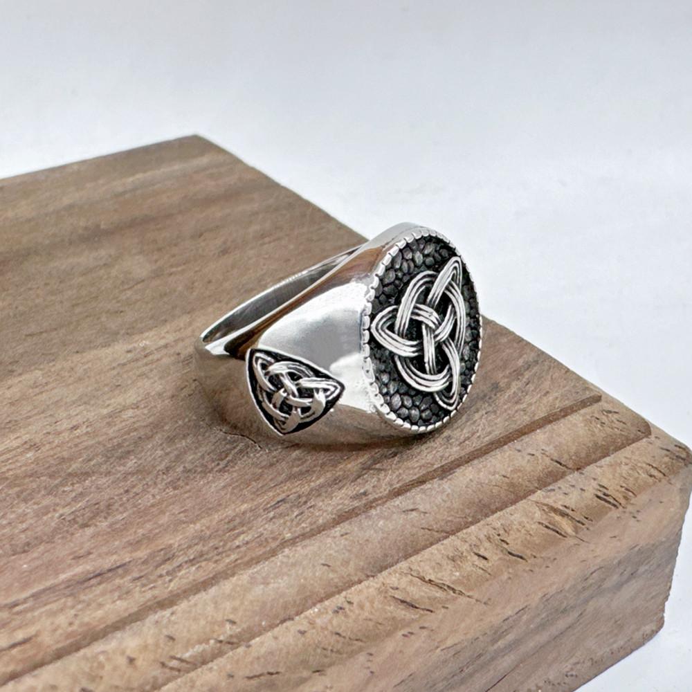 Vikings Style Unisex Ring 316L Stainless Steel Jewelry Punk Biker Knot Solid Ring