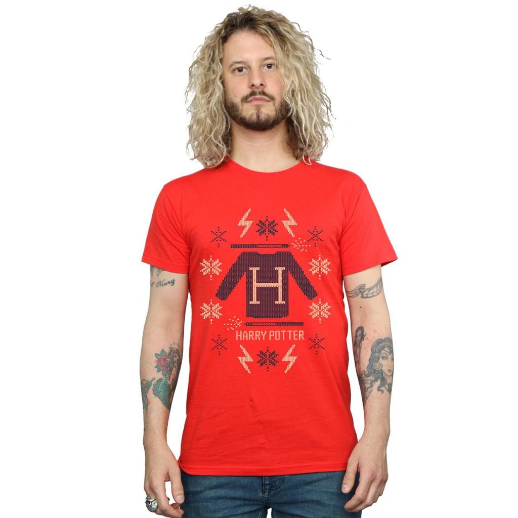 Harry Potter Mens Christmas Knit T-Shirt