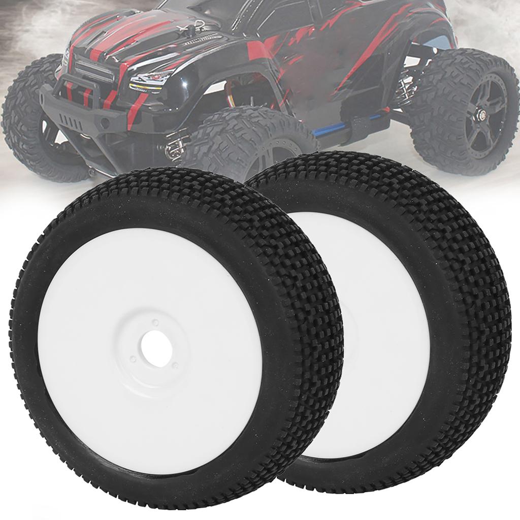 2pcs RC Rubber Tires 17mm Hex Wheel Hub for 1 8 Buggy Truck Off Road Model Crawler Car