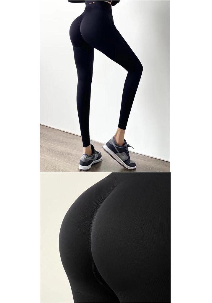 Pantaloni de Yoga cu Talie Înaltă, Culoare Piersică, pentru Ridicarea Șoldurilor - Fără Șifonare, Strâmți și Elastici pentru Fitnessul Femeilor