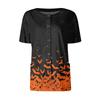 Women's Short Sleeved Patterned Pockets, Work Print Stand Up Collar, Single Breasted Protective Clothing, Cardigan Jacket, Top