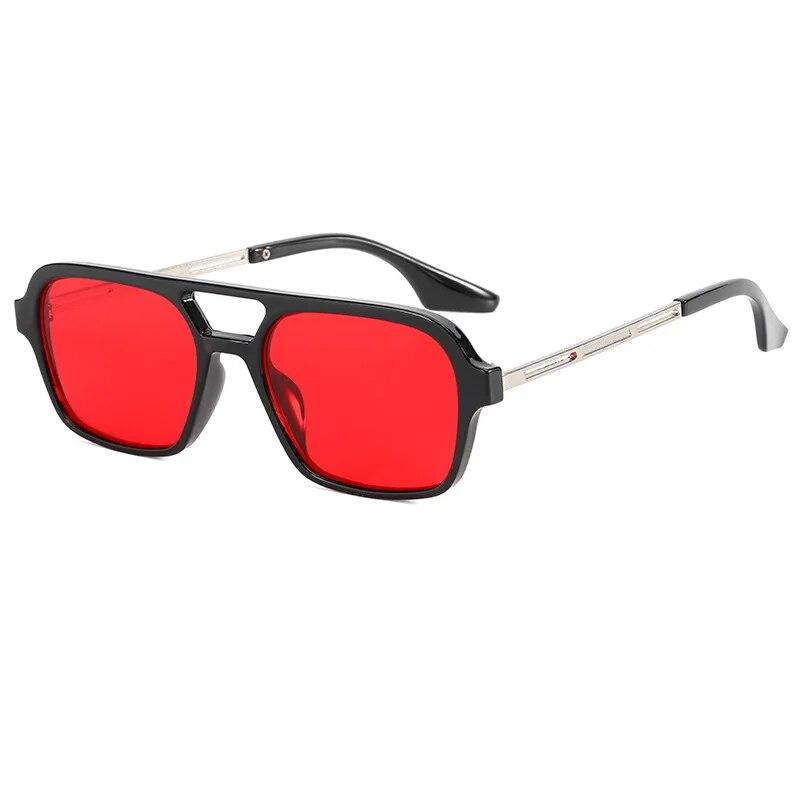 Vintage Retro Quadratische Sonnenbrille Frauen Vintage Reise Kleine Rechteck Sonnenbrille Für Frauen männer frauen Doppel strahl brille