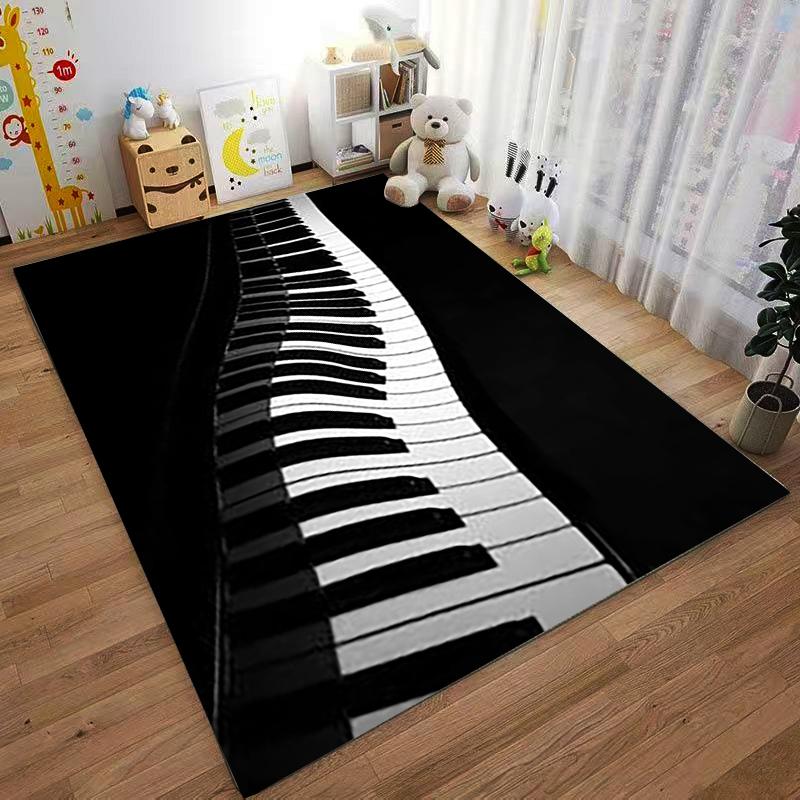 Modern Black and White Piano Keyboard Carpet for Home Decor Suitable for Use As an Anti-slip for Living Room Bedroom Sofas