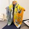 Hot Air Balloon Print Square Silk Scarf Soft Satin Lightweight Bandana for Women Vacation Neck Scarves Hairband Bag Accessory