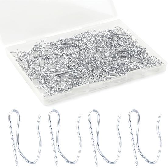 140 PCS Metal Curtain Hooks for Drapes, 1.2 in Rustproof Drapery P for Pinch Pleat Curtain, S-Shaped Pin-On Hook for Window, Door, Shower, RV Curta
