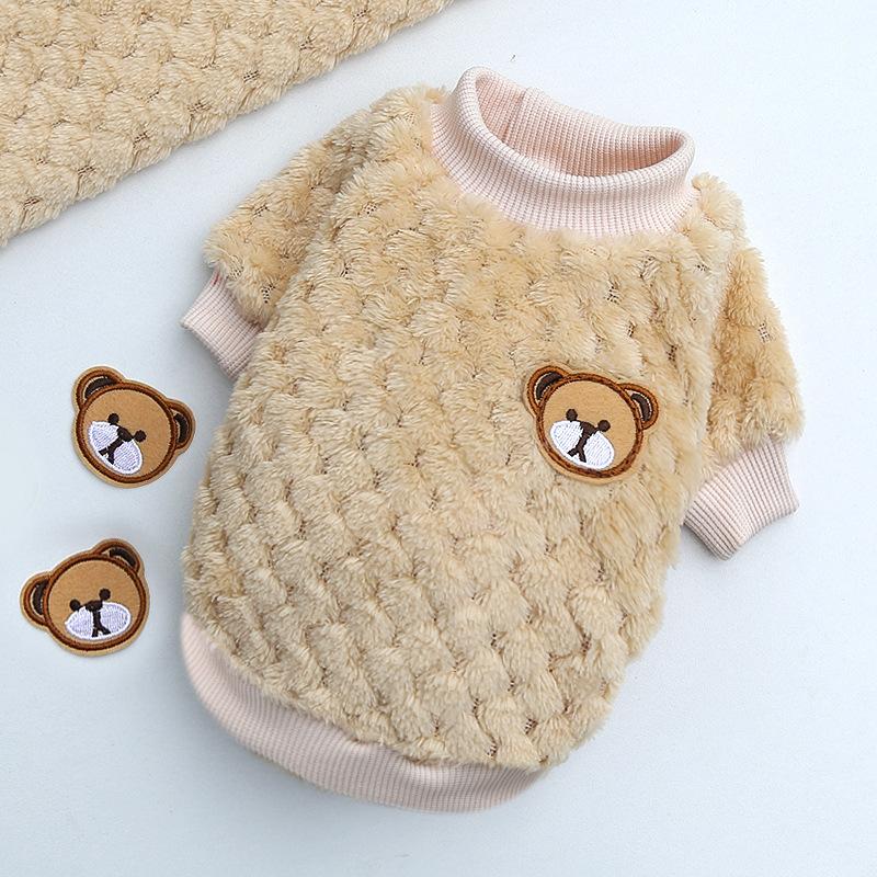 Cute Pink Pet Dogs Clothes Winter Warm Bear Pattern Dog Sweater Pet Clothing For Small Dogs Chihuahua Yorkshire Puppy Clothes