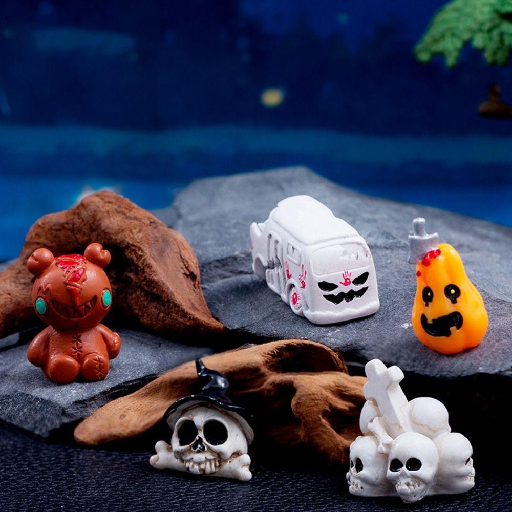 

Micro Landscape Halloween Small Ornaments Mini Ghost Festival Ornaments Pumpkin Ornaments Desktop style 6