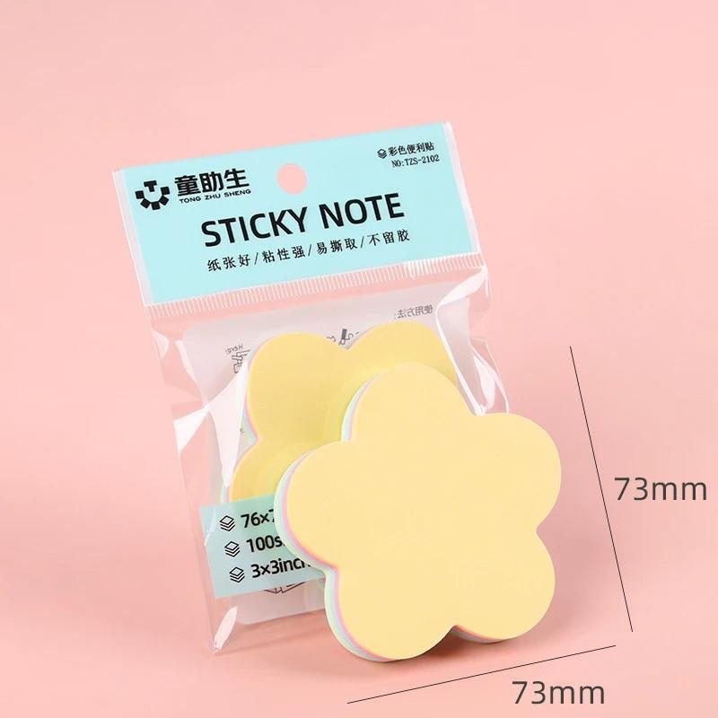 Cute Korean Style Sticky Notes, 100 Sheets Creative Fun Shapes Memo Pads, Reusable Adhesive Notes for Students School Office