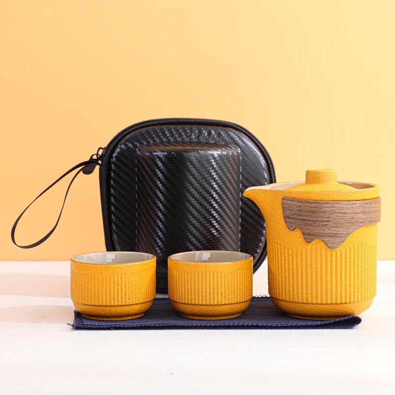 Portable Rough Pottery Travel Tea Set