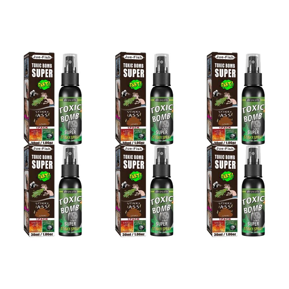 6pcs-1pcs 30ml Halloween Props Liquid Fart Spray Non Toxic Stink Bomb Ass-Smelly Stinky Gas Prank Toy Joke Party Supplies