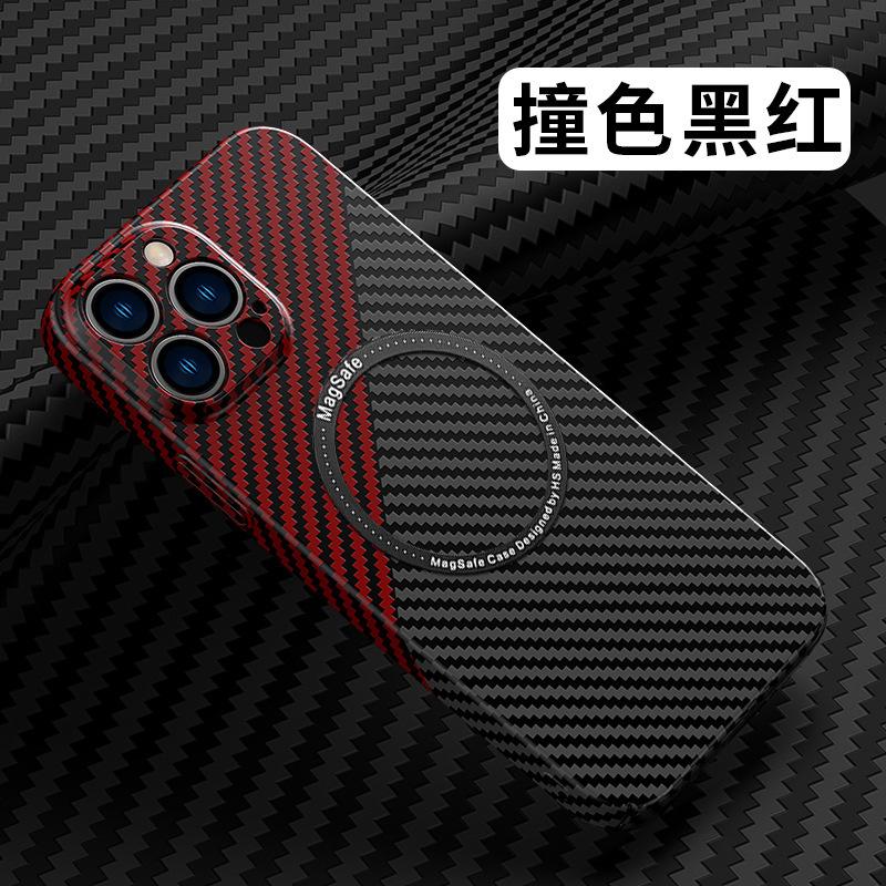 Applicable to iPhone11 carbon fiber pattern PC mobile phone case Apple 11 magnetic magsafe lens all-inclusive i11 hard case