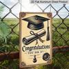 2D Flat Graduation Congratulations You Did It! 8"x12" Metal Wall Sign - Retro Scrollwork Aluminium Decor Suitable for Home, Office, Dorm - Graduation