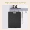 Sleek Black Double-Sided Cutting Board for Fruits & Vegetables - Durable Plastic, Ideal for Kitchen & Dormitory Use