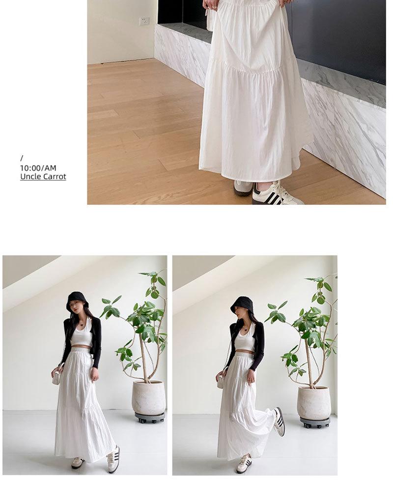 2026 New Style Women's Pink French Cake Skirt with Elastic Waistband - Spring/Summer Loose Slimming Half Skirt