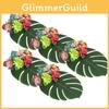 Large And Small Green Polyester Leaves Pack For Festive Tropical Luau And Moana Events