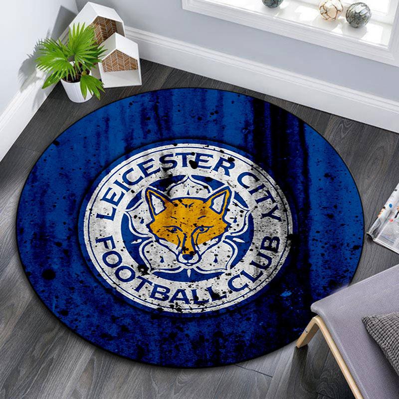 Tappeto Rotondo Stampato Leicester City, Tappeto Circolare Antiscivolo Lavabile per Soggiorno Camera da Letto Sala Giochi, Decorazione per Fan Sportivi, Regalo di Compleanno Festivo