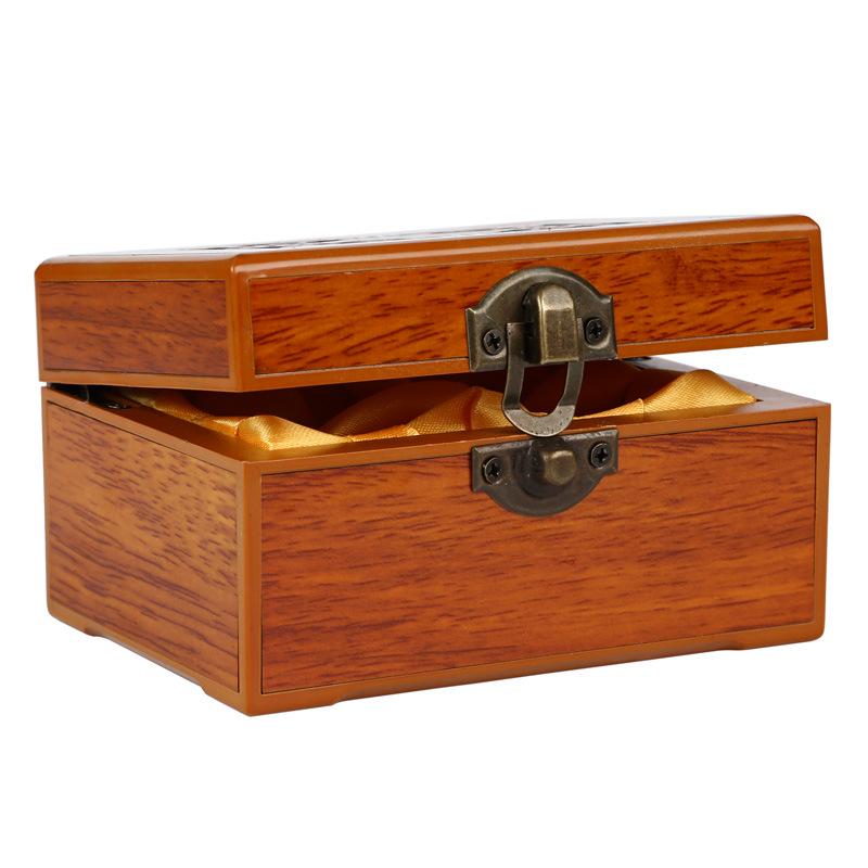 Carved Solid Wood Jade Jewelry Box for Bracelets and Pendants
