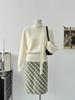 Korean Style 2025 Autumn/Winter Retro Green Plaid Skirt
