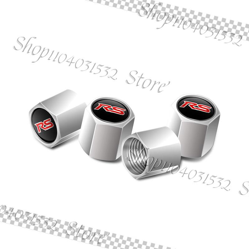 

4Pcs Metal Alloy RS Logo Emblem Car Wheel Tire Valve Caps Stem Dust Cover For Chevrolet Captiva Trax Malibu Cruze Accessories
