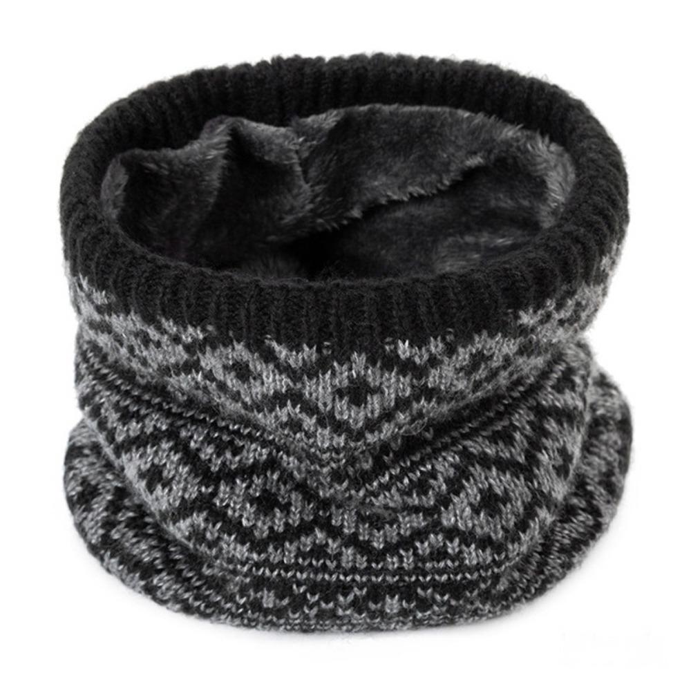 Thick Winter Knitted Scarf Snowflake Warm Neck Warmer Sport Scarf Fleece Muffler  Women