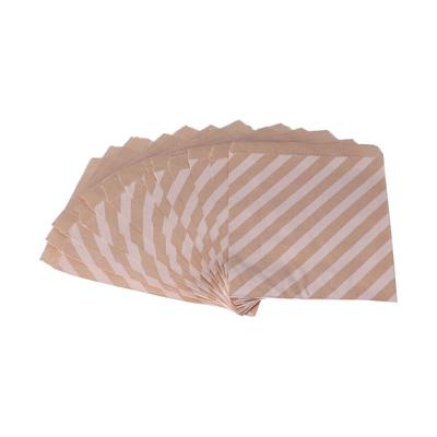 50 unidades Sacos de Papel para Doces Descartáveis Seguros Decorativos para Alimentos Sacos Kraft Favor para Festa Diagonais