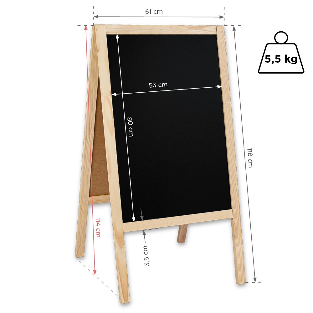 Wooden A-board Classic L (61x118 cm) - natural