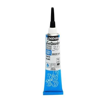Fabric Paint - Pébéo - Setacolor 3D Brod Line - White - 20ml - Velvet Effect