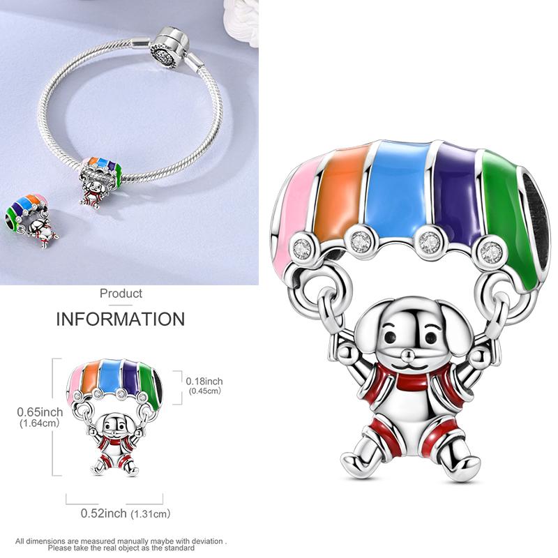 Neuer 925er Silber Kaktus Kleeblatt Anhänger Frühlingsgrüne Serie Perlenanhänger Für Original Perlenarmband DIY Schmuck