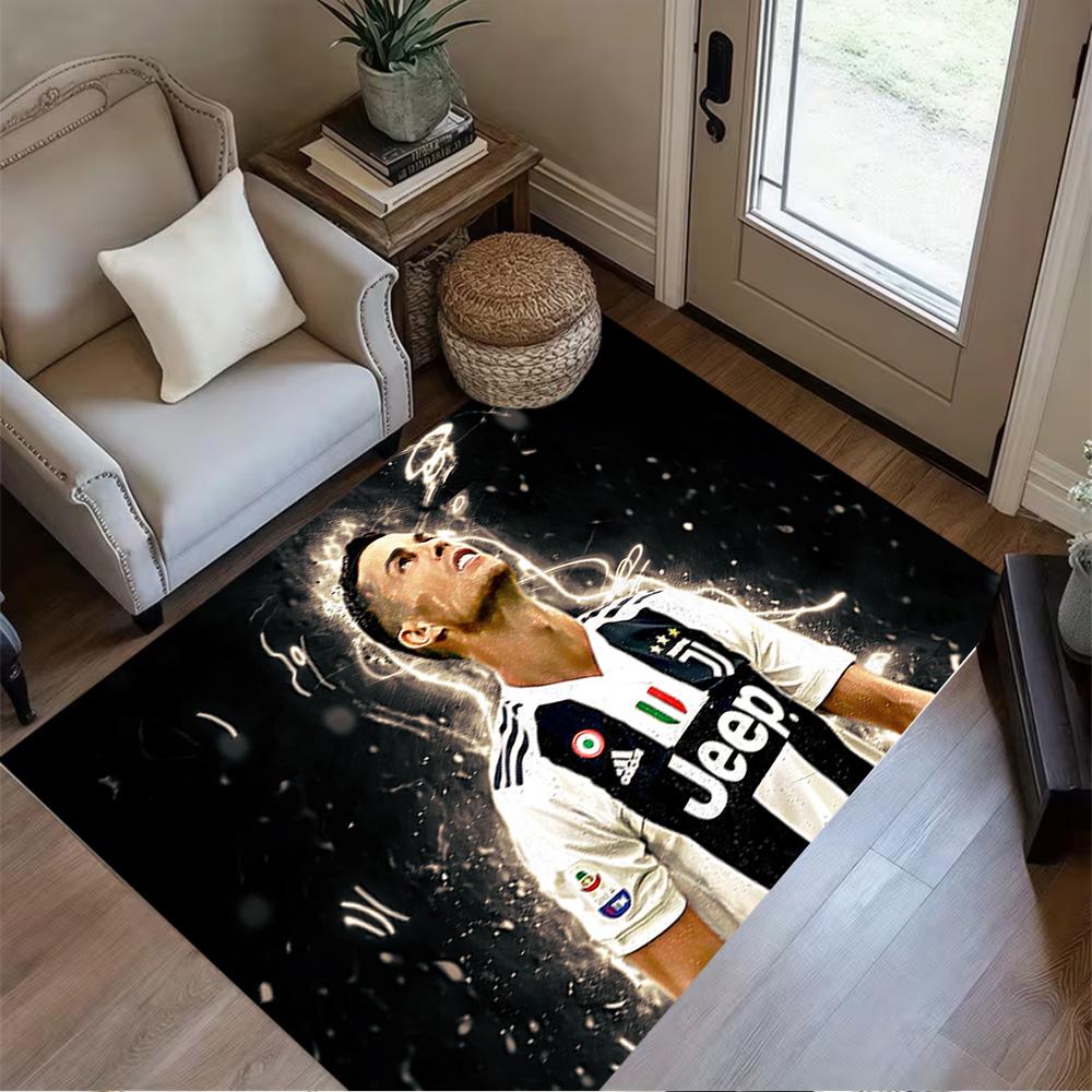 Ronaldo's Juventus Celebration Floor Rug Office Rug Perfect for Dining Room Playrooms Hallway Living Rooms Anti-slip Rug Decorate Offices