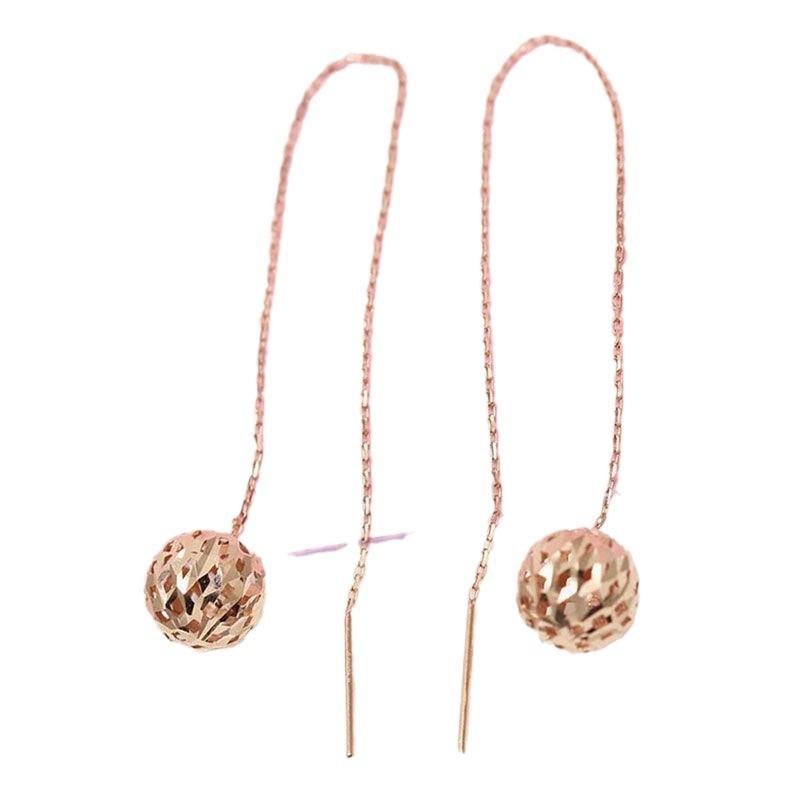 Exquisite Purple Gold Russian Hollow Ball Earphone Antique Rose Gold Car Flower Beads Long Earphone Jewelry