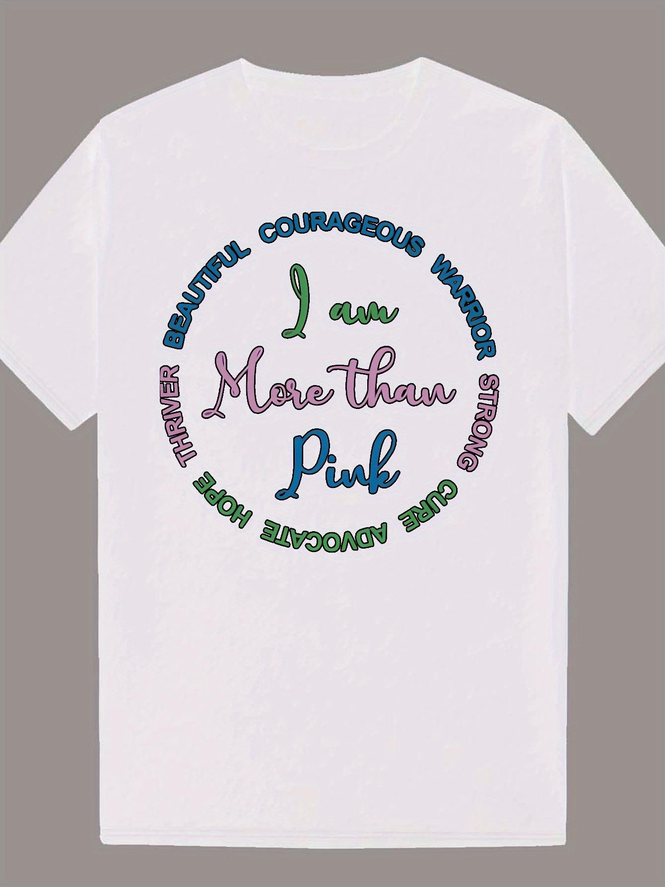 Short Sleeve T-shirt - Empowering  I Am Beautiful Courageous Strong  Letter Print L