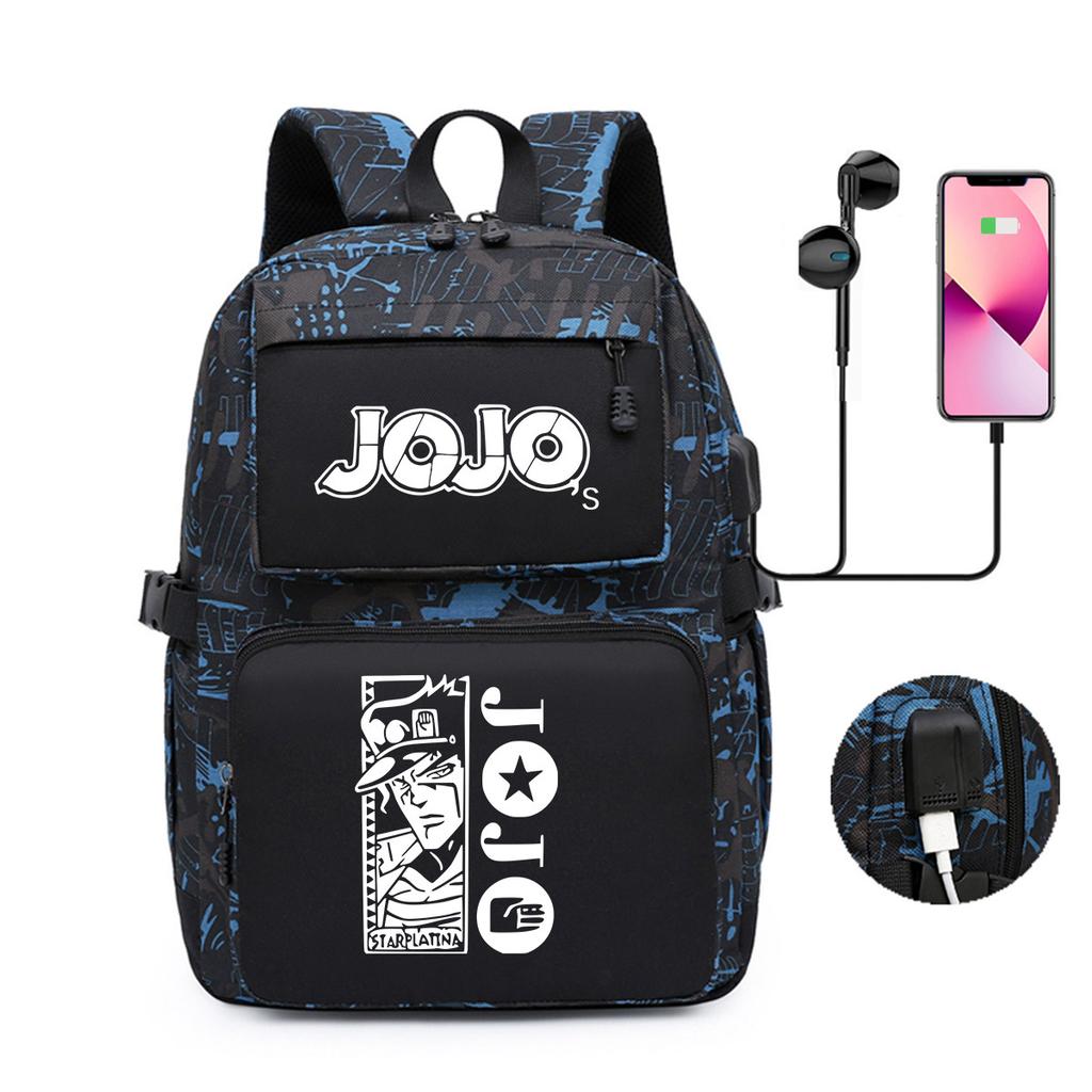 Peripheral Printed Backpack Youth Student School Bag Usb Computer Bag Backpack