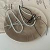 Leather Bow Pearl Double Necklace Women'S Design Sense High Fashion Trend Personality Versatile Neck Chain Collarbone Chain