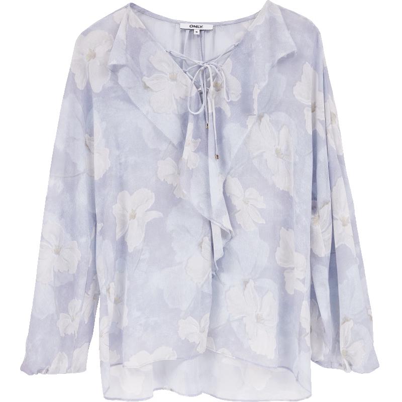 ONLY Women s French Elegant Ruffle Chiffon Blouse S