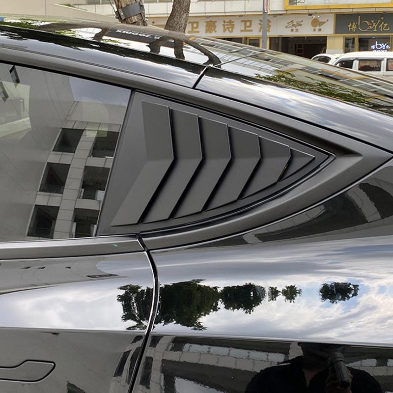 For Tesla Model Y 2024 Blinds Decoration Rear Triangular Window Spoiler Louver Shutter Cover Model Y 2020 2024 Accessories
