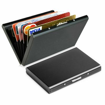 1 pz Porta Carte Uomo Bloccante Alluminio Metallo Portafoglio Sottile Portamonete Anti-scansione Porta Carte di Credito Custodia Sottile Piccolo Portafoglio Maschile