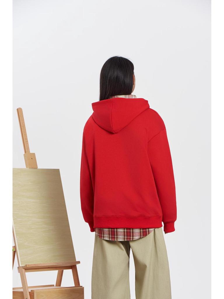 Unisex Frottee-Strickjacke mit Stickerei (Fisch), Reißverschluss und Taschen - Lockere Passform für Herbst/Winter-Sport.