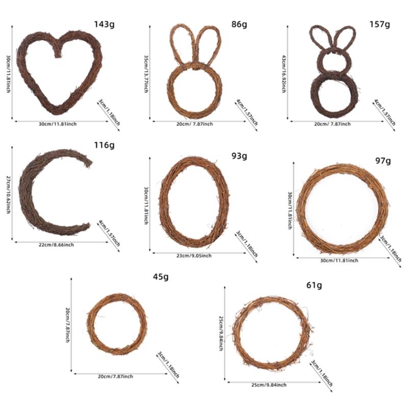 Rattan Vine Branch Wreath Frame Decoration For Creative DIY Crafts Suitable For Weddings And Christmas Parties