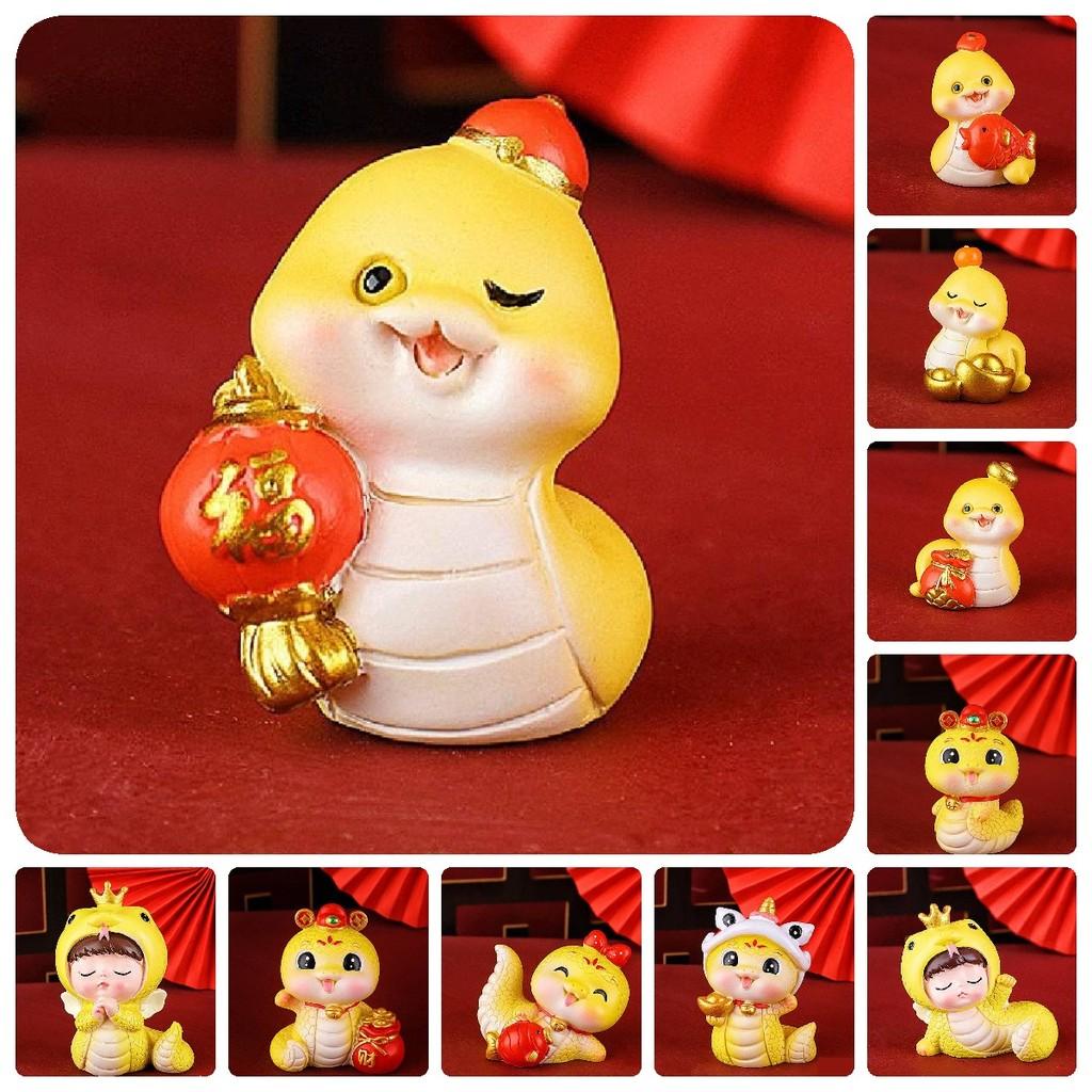 Year The Of Snake Mascot Toy Resin Cake Decoration Doll Room Gifts Decorate