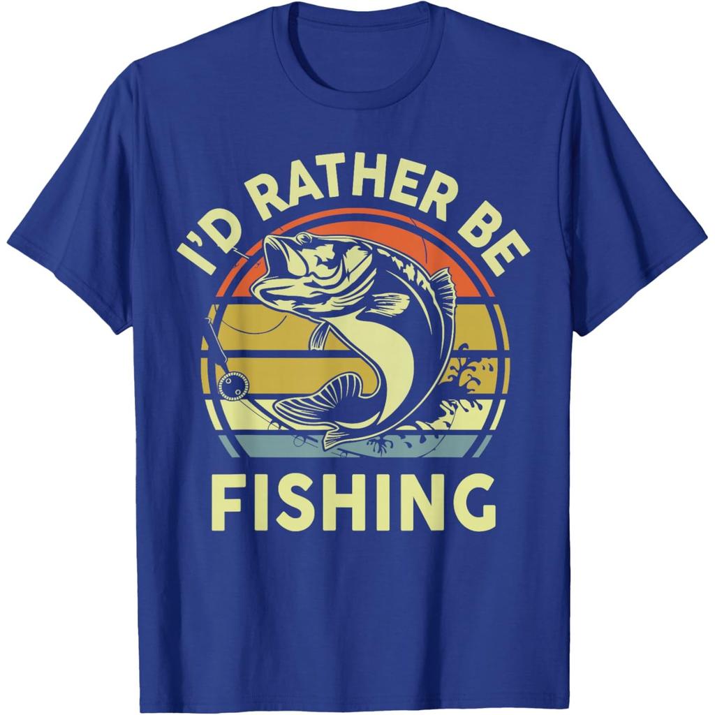 Fischen Unisexs Ich Würde Lieber Angeln Barsch Fisch Papa Witze Lustiges T-Shirt