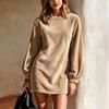 Women S Corduroy Long Sleeve Loose Straight Short Casual Skirt