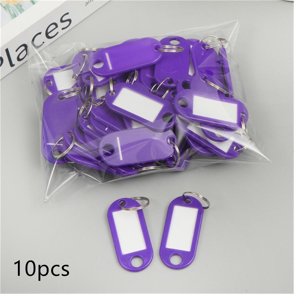 10pcs/Set Multicolor Plastic Number Keychain Labels Numbered Name Baggage Luggage ID Tags Pendant With Key Ring for Women Men
