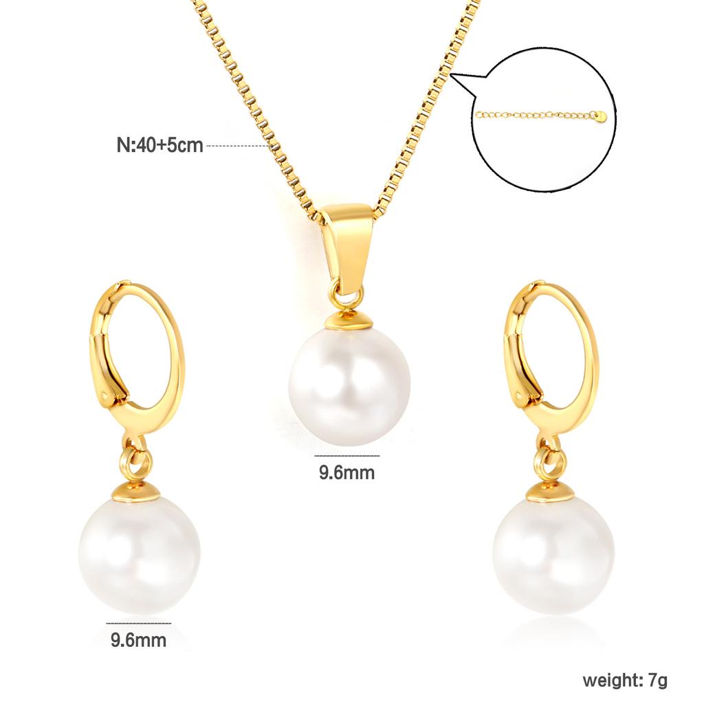 Delicate Pearl Necklace Earrings Set Butterfly Love Shell Pendant Necklace Stainless Steel Jewelry Set Women