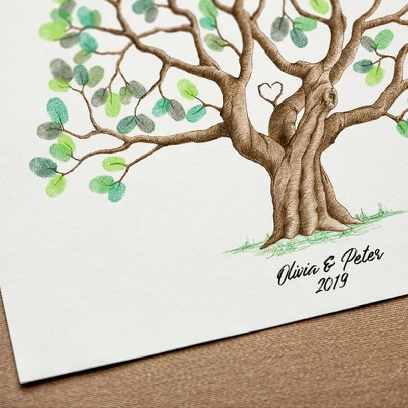 Fingerprint Tree Canvas Event Decorative Fingerprint Tree Guestbook Alternative Canvas Wedding Guest Book Fingerprint Tree Party
