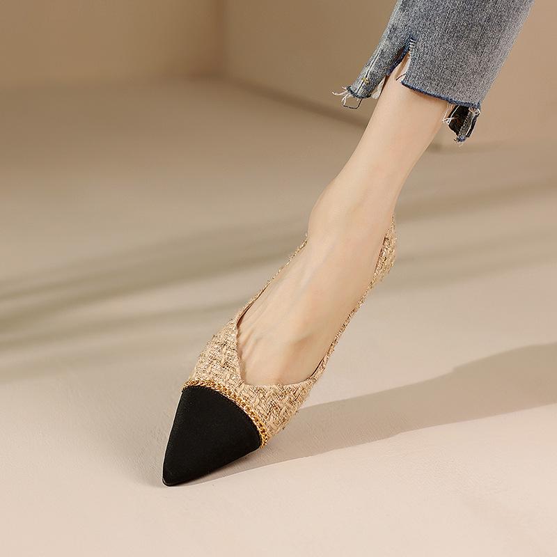 

Weiwei Girl Pointed Toe Mary Janes: Soft Sole Summer Flats, Shallow Mouth, Plus Size, Korean Style Women s Shoes 34 абрикосовий