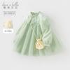 David Bella Girls' Hanfu Dress Spring Dress Children's Dress Baby Chinese Style Princess Dress