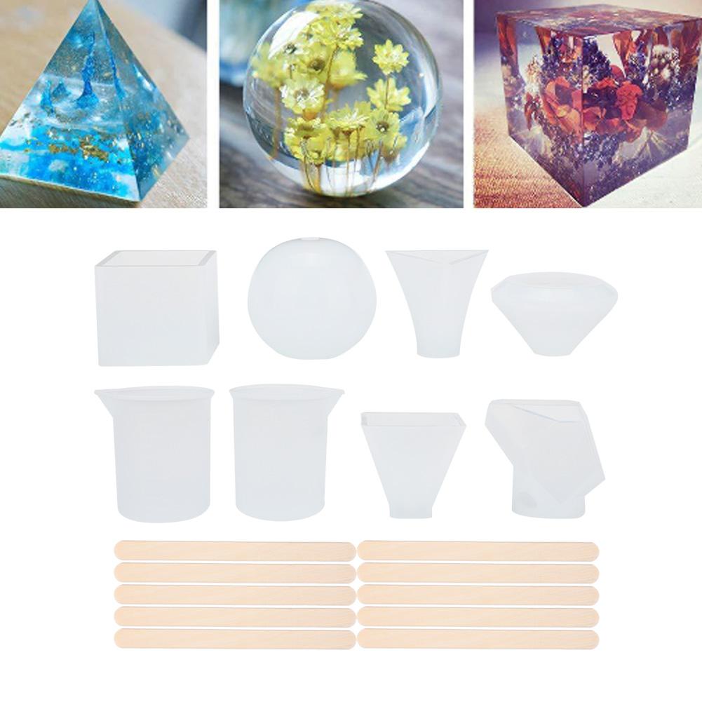 18Pcs Epoxy Resin Silicone Mold Measuring Cup Set DIY Jewelry Making Tool Accessory