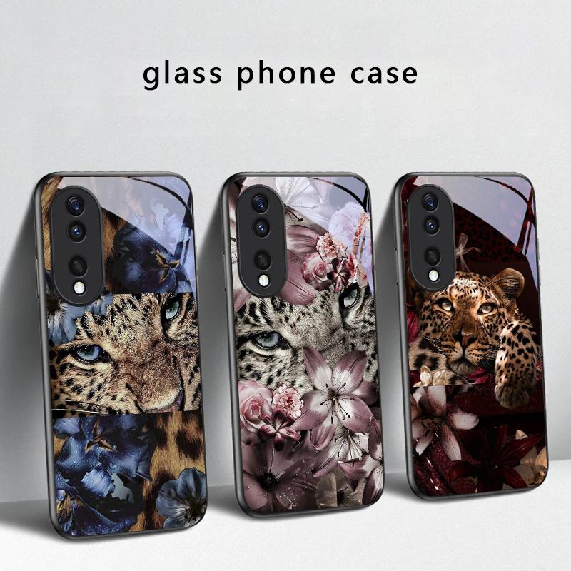Flower Leopard Shadow For Honor X5 Plus X30 X9c Smart X5b X9a X30 Max X50i 30 Pro 50 Pro 70 90Smart 200 Lite Glass Phone Case