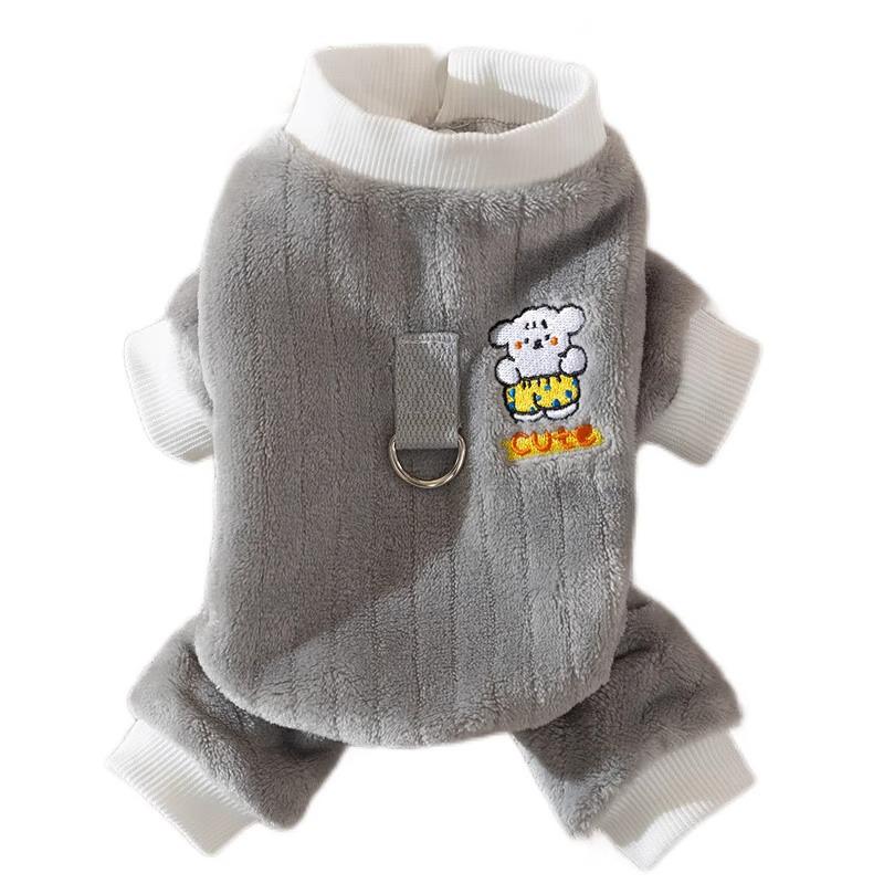 Haină Polar Drăguță cu Ursuleț Coreean pentru Câini și Pisici - Cu Patru Picioare, Caldă și Groasă pentru Toamnă/Iarnă